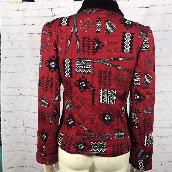 British Khaki Quilted Winter Jacket faux Fur EUC 6 - Picture 4 of 6